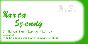 marta szendy business card